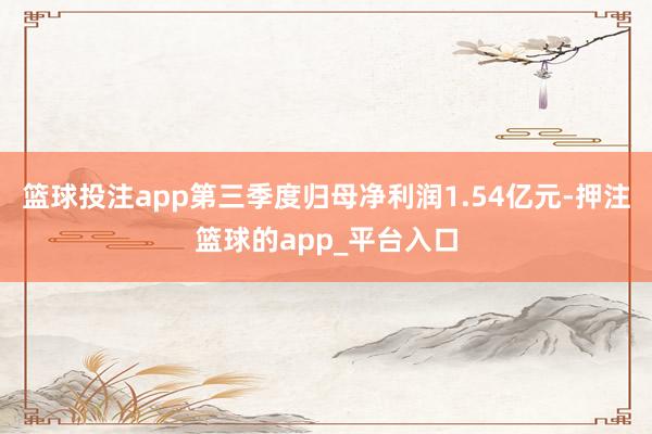 篮球投注app第三季度归母净利润1.54亿元-押注篮球的app_平台入口